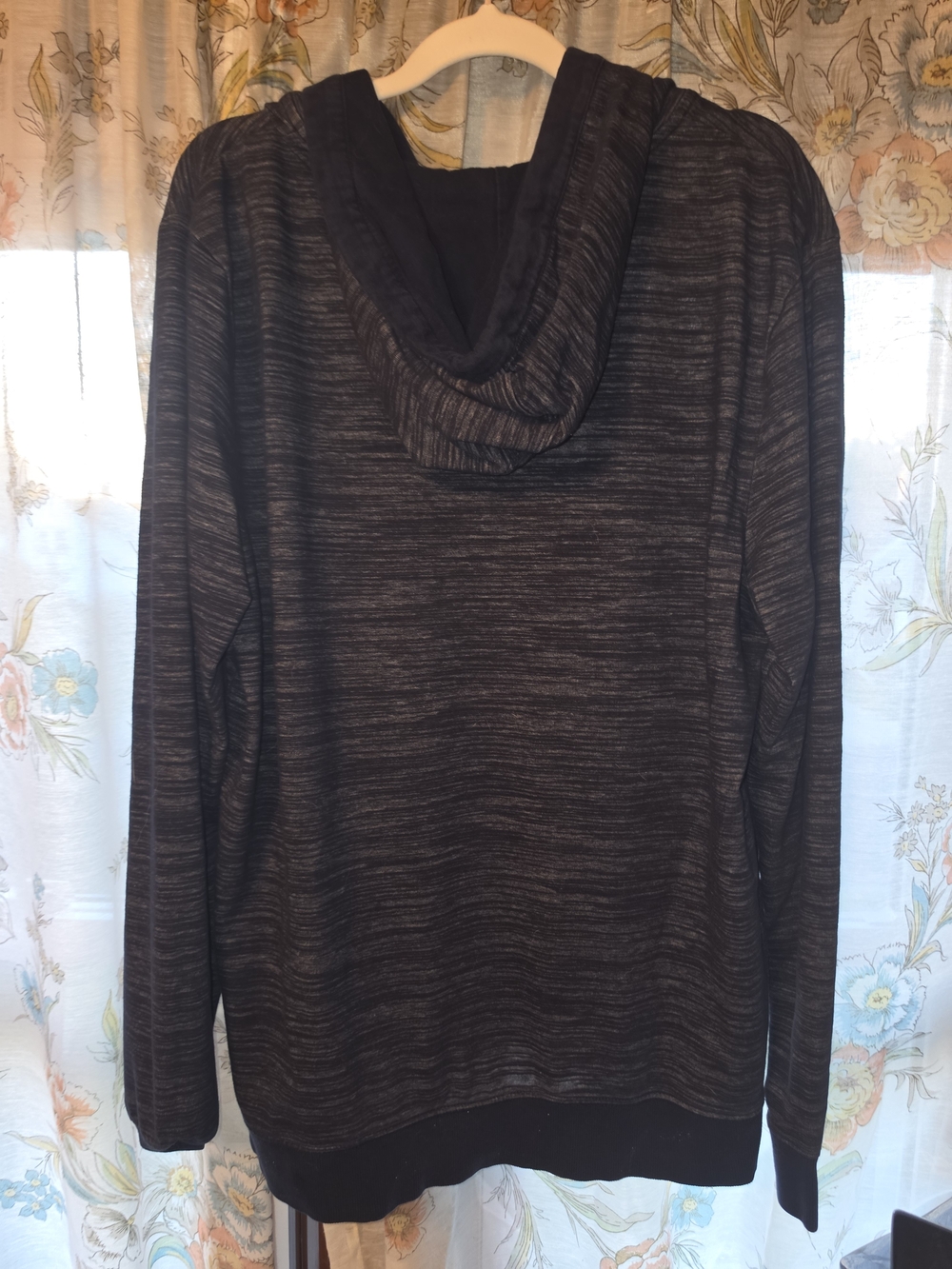 Men's Hooded Henley Shirt - Charcoal Blue - Picture 3 of 3